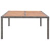 Table de jardin Gris 200x150x74 cm Résine tressée et acacia 538623538623