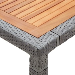 Table de jardin Gris 200x150x74 cm Résine tressée et acacia 538623538623