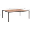 Table de jardin Gris 200x150x74 cm Résine tressée et acacia 538623538623