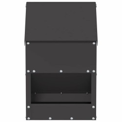 Mangeoire pour poules Noir 21 x 16 x 33 cm Acier Laminé à Froid 538631538631