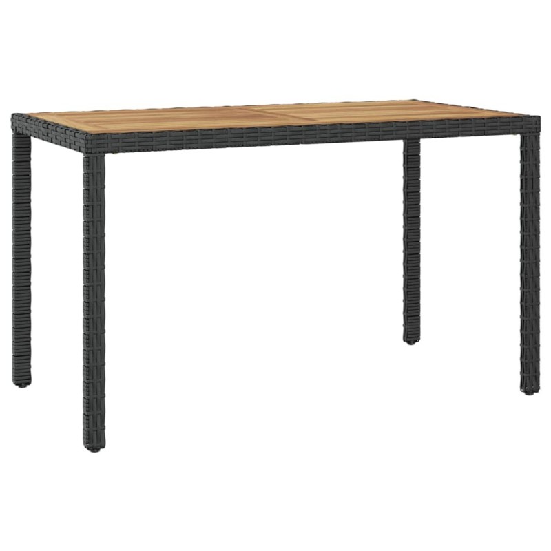 Table de jardin Noir et marron 123x60x74cm Bois d'acacia solide 538632538632