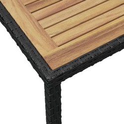 Table de jardin Noir et marron 123x60x74cm Bois d'acacia solide 538632538632