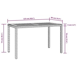 Table de jardin Noir et marron 123x60x74cm Bois d'acacia solide 538632538632