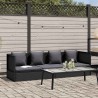 Lit de jardin avec coussin et oreiller Résine tressée Noir 538636538636