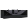 Lit de jardin avec coussin et oreiller Résine tressée Noir 538636538636