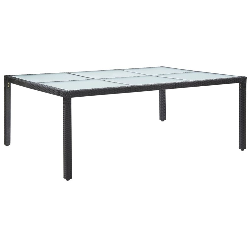 Table à dîner d'extérieur Noir 200x150x74 cm Résine tressée 538638538638