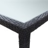 Table à dîner d'extérieur Noir 200x150x74 cm Résine tressée 538638538638