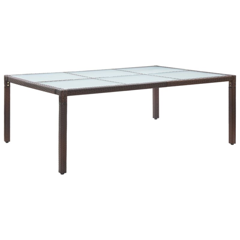 Table à dîner d'extérieur Marron 200x150x74 cm Résine tressée 538639538639