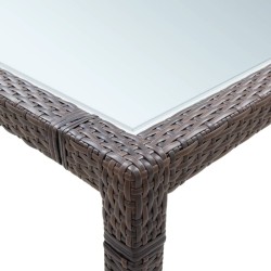 Table à dîner d'extérieur Marron 200x150x74 cm Résine tressée 538639538639