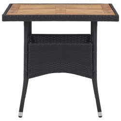 Mobilier d'extérieur 5 pcs Noir Résine tressée et bois d'acacia 538643538643