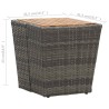 Table à thé gris 41,5x41,5x43cm résine tressée et bois d'acacia 538645538645