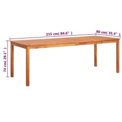 Table de jardin 215x90x74 cm Bois d'acacia massif 538655538655