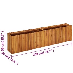 Lit surélevé de jardin 200x30x50 cm Bois massif d'acacia 538659538659