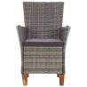 Chaises de jardin lot de 2 avec coussins Résine tressée Gris 538670538670
