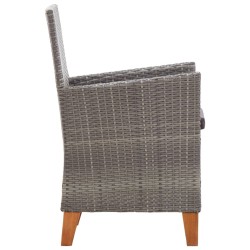 Chaises de jardin lot de 2 avec coussins Résine tressée Gris 538670538670