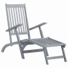 Chaise longue d'extérieur avec repose-pied Délavage gris Acacia 538671538671