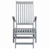Chaise longue d'extérieur avec repose-pied Délavage gris Acacia 538671538671