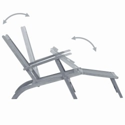 Chaise longue d'extérieur avec repose-pied Délavage gris Acacia 538671538671