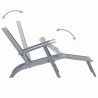 Chaise longue d'extérieur avec repose-pied Délavage gris Acacia 538671538671
