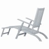 Chaise longue d'extérieur avec repose-pied Délavage gris Acacia 538671538671