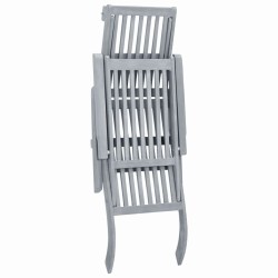 Chaise longue d'extérieur avec repose-pied Délavage gris Acacia 538671538671