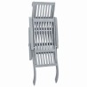 Chaise longue d'extérieur avec repose-pied Délavage gris Acacia 538671538671
