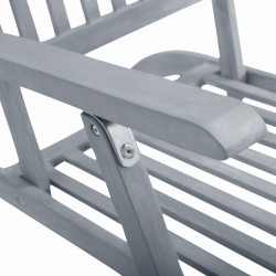 Chaise longue d'extérieur avec repose-pied Délavage gris Acacia 538671538671