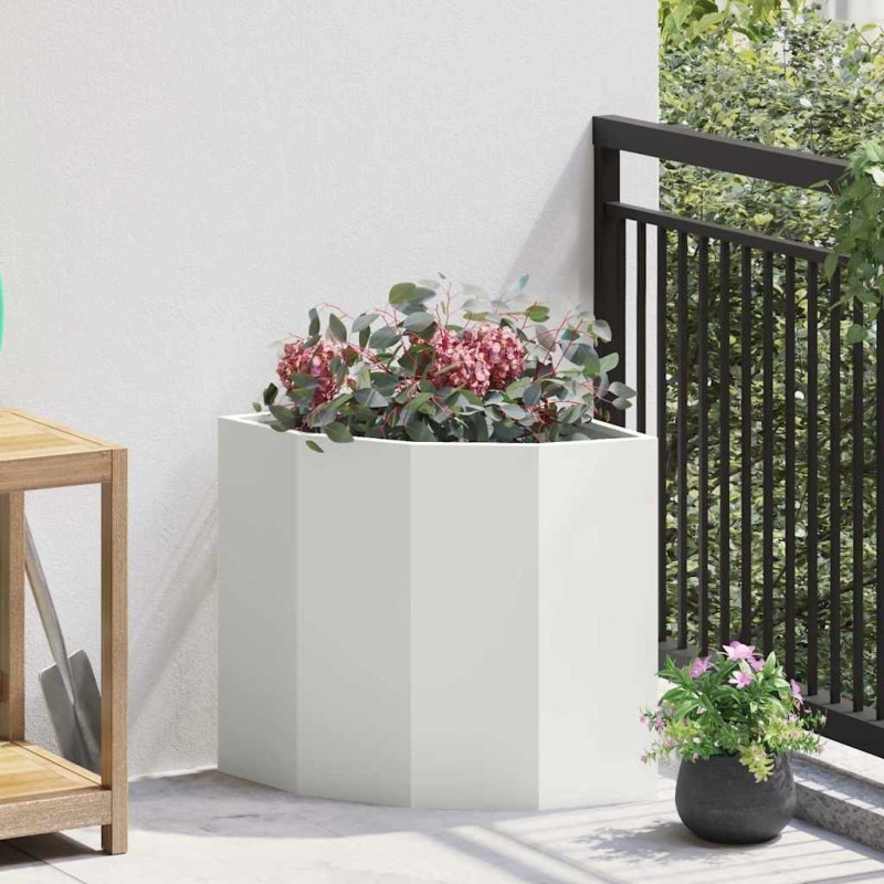 Jardinière d'Angle Blanc 45 x 45 x 50 cm Acier 538675538675