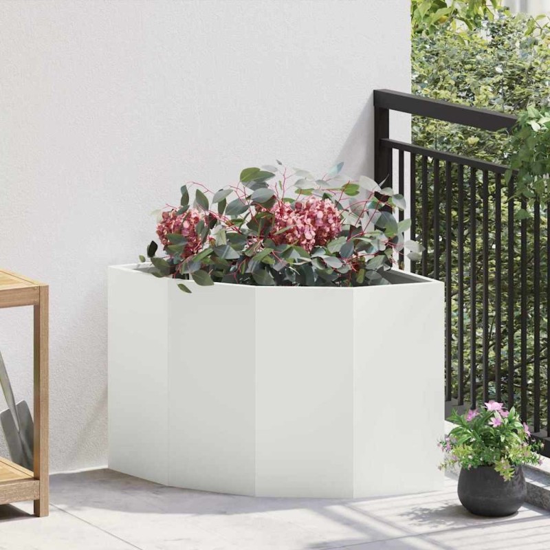 Jardinière d'Angle Blanc 60 x 60 x 50 cm Acier 538677538677