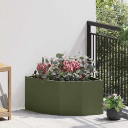 Jardinière d'Angle Vert olive 60 x 60 x 35 cm Acier 538679538679