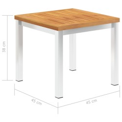 Table d'appoint de jardin 45x45x38 cm Bois d'acacia et inox 538694538694