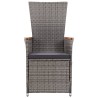Chaise inclinable de jardin 2pc et coussins Résine tressée Gris 538695538695