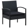 Salon de jardin 4 pcs avec coussins Résine tressée Noir 538698538698