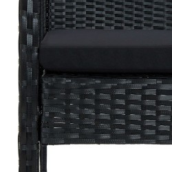 Salon de jardin 4 pcs avec coussins Résine tressée Noir 538698538698