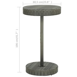 Table de jardin Gris 60,5x106 cm Résine tressée 538701538701