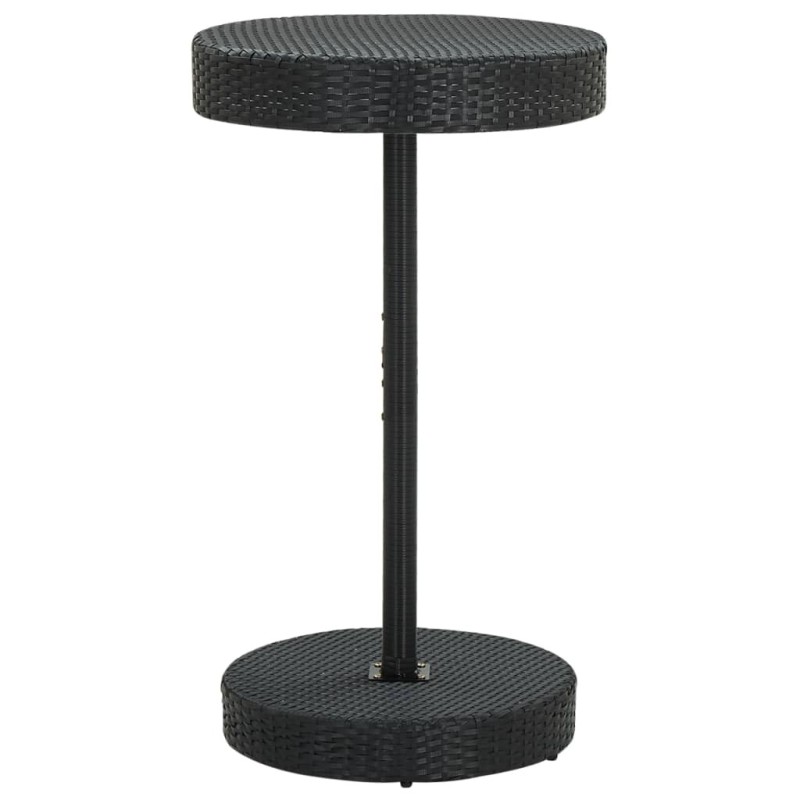 Table de jardin Noir 60,5x106 cm Résine tressée 538702538702