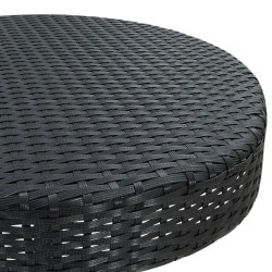 Table de jardin Noir 60,5x106 cm Résine tressée 538702538702