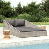 Lit de jardin Gris 110x200 cm Résine tressée 538710538710