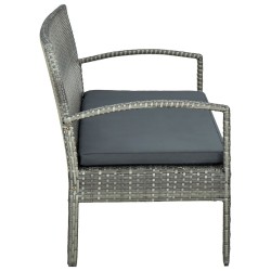 Canapé de jardin à 3 places avec coussin Gris Résine tressée 538717538717