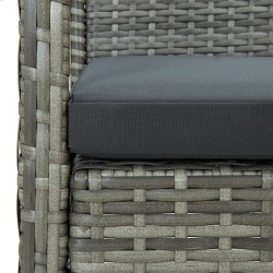 Canapé de jardin à 3 places avec coussin Gris Résine tressée 538717538717