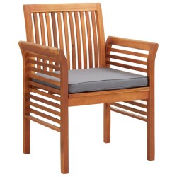 Chaise à dîner de jardin avec coussin Bois d'acacia massif 538719538719