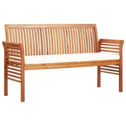 Banc de jardin 3 places avec coussin 150cm Bois d'acacia massif 538720538720