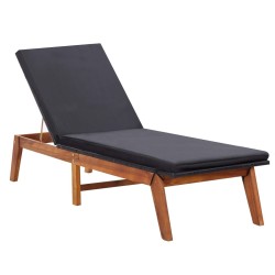 Chaise longue avec table Résine tressée et bois d'acacia massif 538721538721