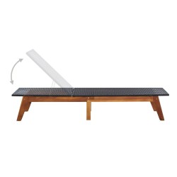 Chaise longue avec table Résine tressée et bois d'acacia massif 538721538721