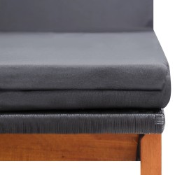 Chaise longue avec table Résine tressée et bois d'acacia massif 538721538721