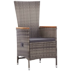 Chaises d'extérieur lot de 2 avec coussins Résine tressée Gris 538725538725