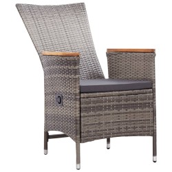 Chaises d'extérieur lot de 2 avec coussins Résine tressée Gris 538725538725