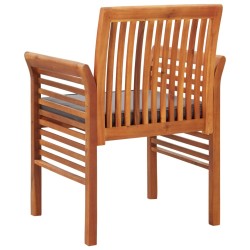 Chaises à manger de jardin et coussins lot de 2 acacia massif 538727538727