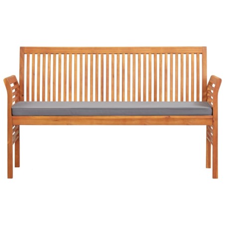 Banc de jardin 3 places avec coussin 150cm Bois d'acacia massif 538728538728