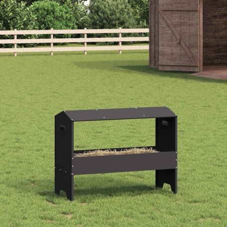 Trough d'alimentation pour le bétail Noir 79 x 35 x 62 cm 538729538729